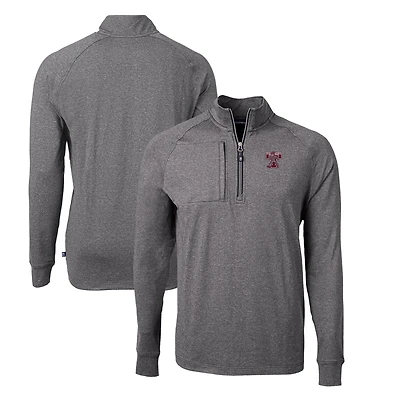 Haut zippé quart de zip Adapt Eco Knit pour homme, noir chiné, des Texas A&M Aggies, taille grande et
