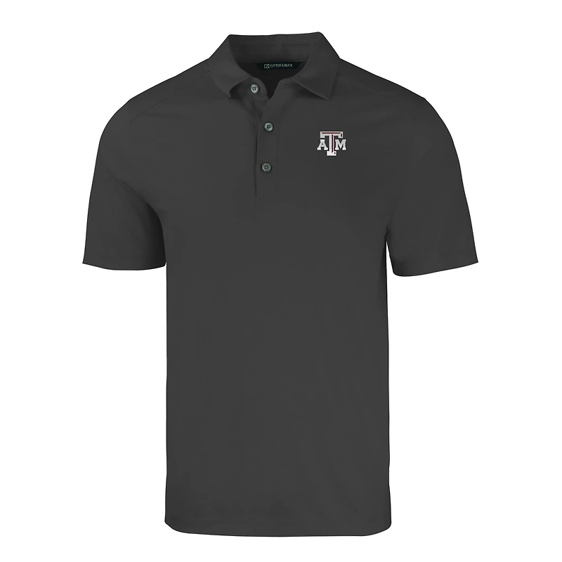 Men's Cutter & Buck Heather Black Texas A&M Aggies Forge Eco Stretch Recycled Polo