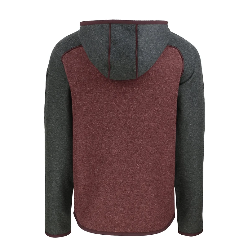 Men's Cutter & Buck Heather Maroon/Heather Charcoal Texas A&M Aggies Vault Mainsail Full-Zip Raglan Hooded Jacket