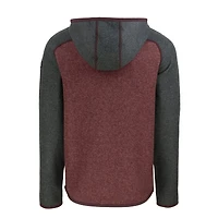 Men's Cutter & Buck  Heather Maroon/Heather Charcoal Texas A&M Aggies Vault Mainsail Full-Zip Raglan Hooded Jacket