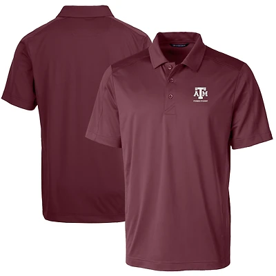 Polo texturé stretch Cutter & Buck bordeaux pour homme, Texas A&M Aggies, logo des anciens élèves, modèle Prospect.