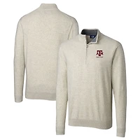 Pull-over zippé trois-quarts Lakemont pour homme, coupeur et buck, avoine, logo des anciens Texas A&M Aggies