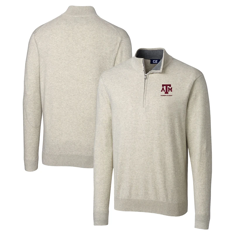 Pull-over zippé trois-quarts Lakemont pour homme, coupeur et buck, avoine, logo des anciens Texas A&M Aggies