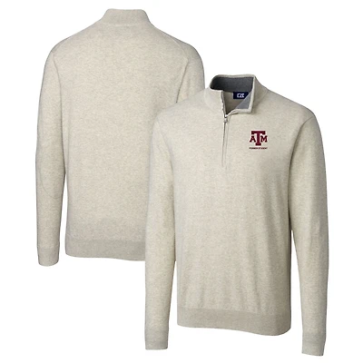 Pull-over zippé trois-quarts Lakemont pour homme, coupeur et buck, avoine, logo des anciens Texas A&M Aggies