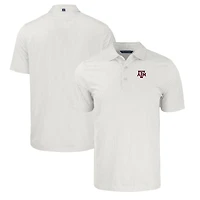 Men's Cutter & Buck White/Gray Texas A&M Aggies Pike Eco Symmetry Print Stretch Recycled Polo