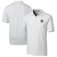 Men's Cutter & Buck  White Texas A&M Aggies Alumni Logo Forge Pencil Stripe Stretch DryTec Polo