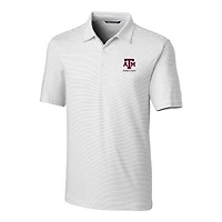 Men's Cutter & Buck  White Texas A&M Aggies Alumni Logo Forge Pencil Stripe Stretch DryTec Polo