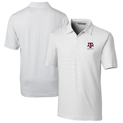 Men's Cutter & Buck  White Texas A&M Aggies Alumni Logo Forge Pencil Stripe Stretch DryTec Polo