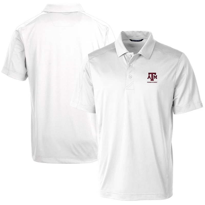 Men's Cutter & Buck  White Texas A&M Aggies Alumni Logo Prospect Textured Stretch Polo
