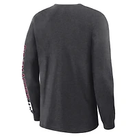 T-shirt à manches longues pour homme, couleur charbon, Texas A&M Aggies, Quad Fuel The Fire