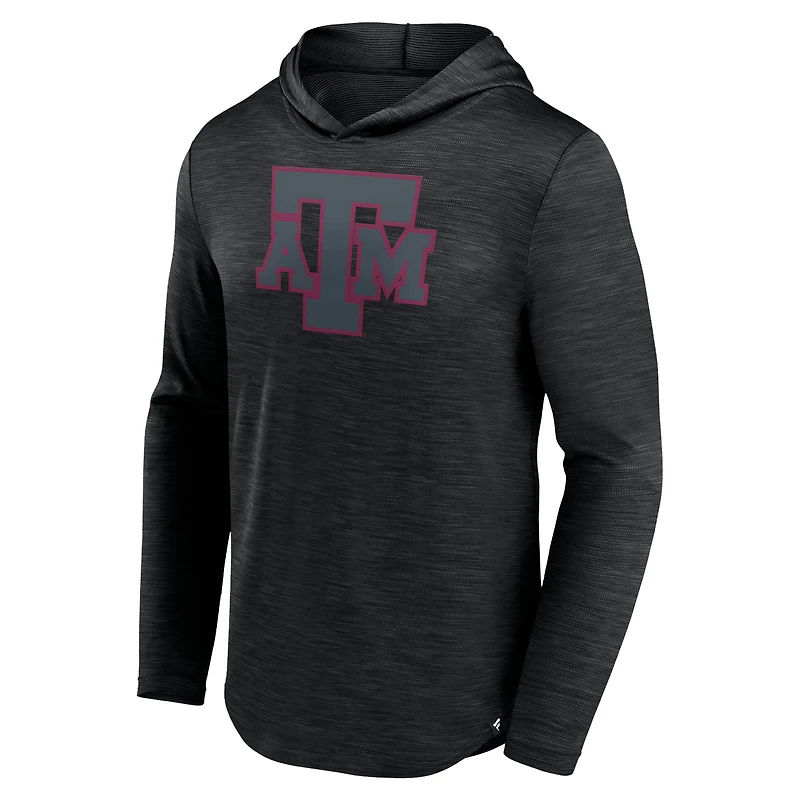 Men's Fanatics Heather Black Texas A&M Aggies Transitional Hoodie T-Shirt