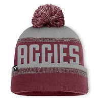 Men's Fanatics Maroon/Gray Texas A&M Aggies Thrive Cuffed Knit Hat with Pom