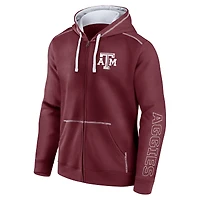 Sweat à capuche zippé en polaire blocs Texas A&M Aggies Maroon Fanatics pour hommes