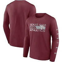 T-shirt à manches longues Fanatics Maroon Texas A&M Aggies Broad Jump 2-Hit pour hommes