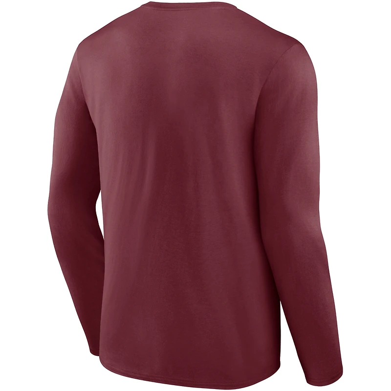 T-shirt à manches longues Fanatics Maroon Texas A&M Aggies Broad Jump 2-Hit pour hommes