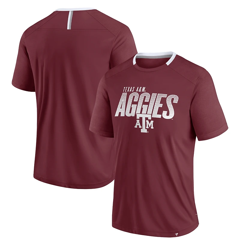T-shirt Fanatics pour homme, couleur marron, Texas A&M Aggies Defender Fade Slant