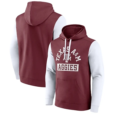 Men's Fanatics Maroon Texas A&M Aggies Extra Point Color-Block Pullover Hoodie
