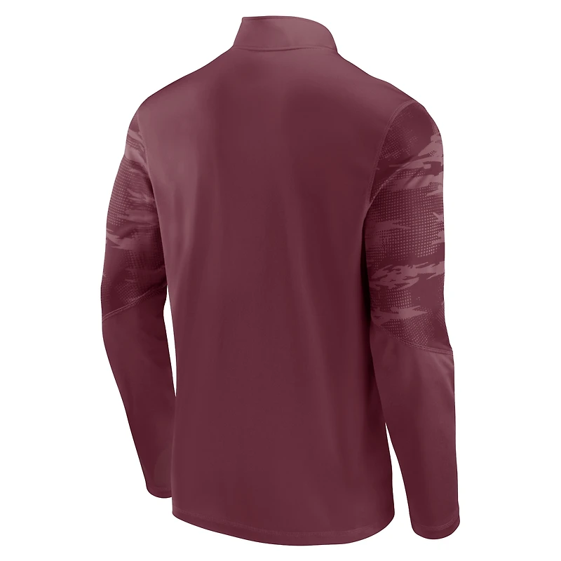 Haut à quart de zip Fanatics Maroon Texas A&M Aggies Ringer pour hommes