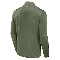 Men's Fanatics Olive Texas A&M Aggies OHT Military Appreciation Defender Quarter-Zip Jacket