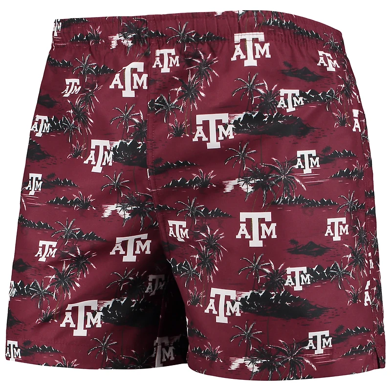FOCO Maroon Texas A&M Aggies Island Palm Maillot de bain pour homme