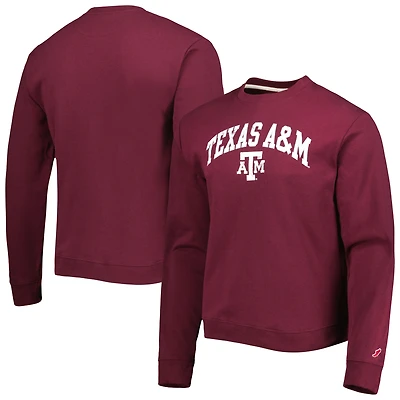 Vêtements collégiaux de la Ligue pour hommes Maroon Texas A&M Aggies 1965 Arch Essential Sweat léger