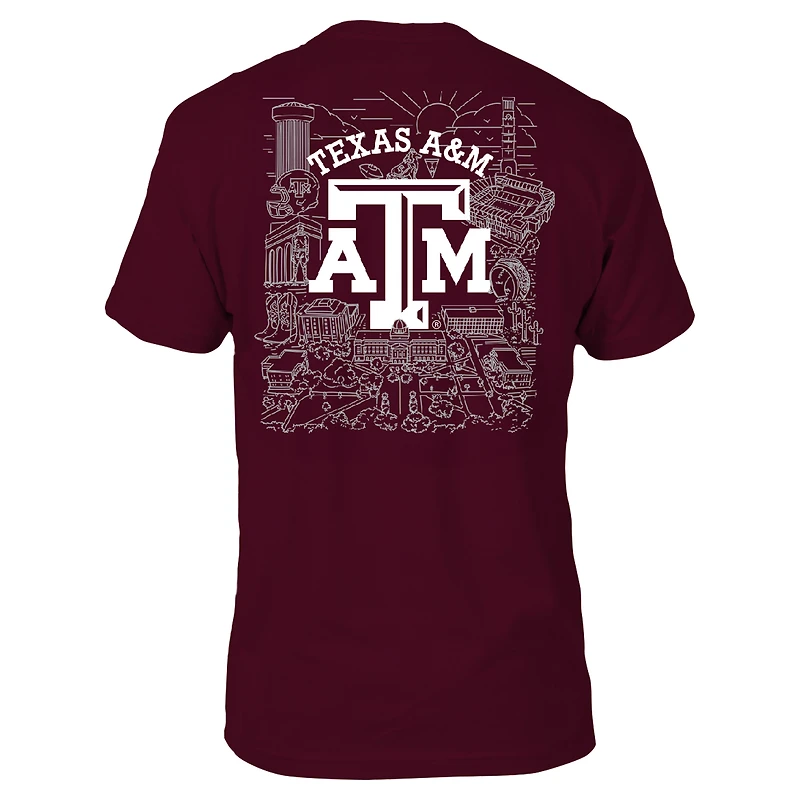 Men's Maroon Texas A&M Aggies City Line T-Shirt