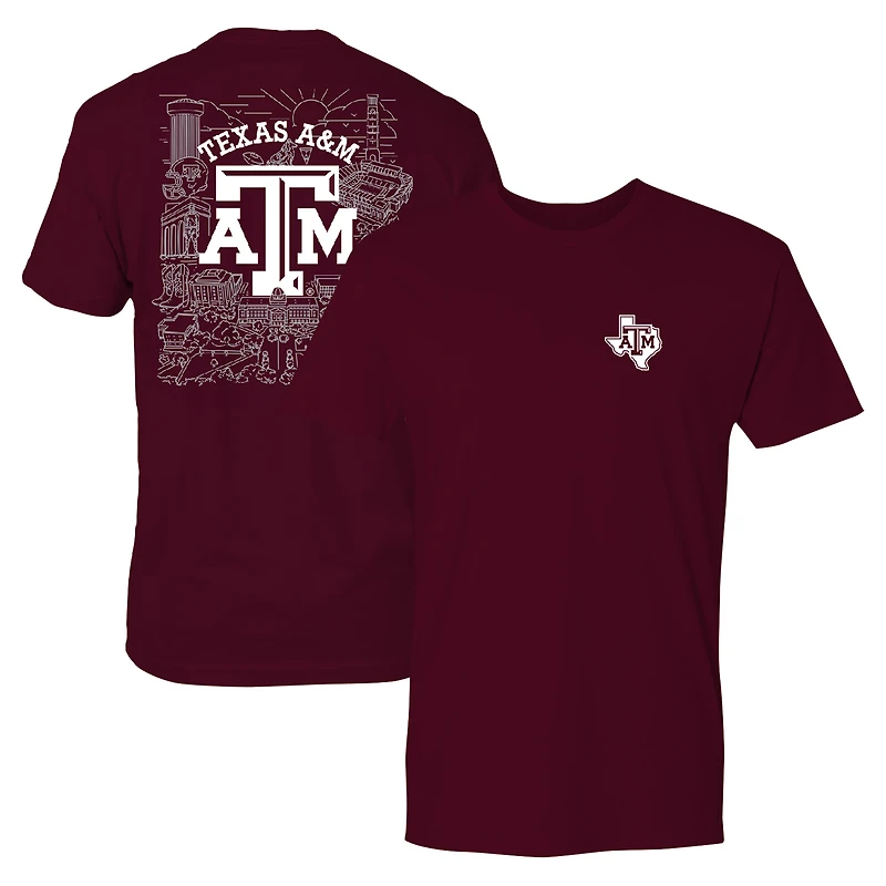 T-shirt City Line marron pour homme Texas A&M Aggies