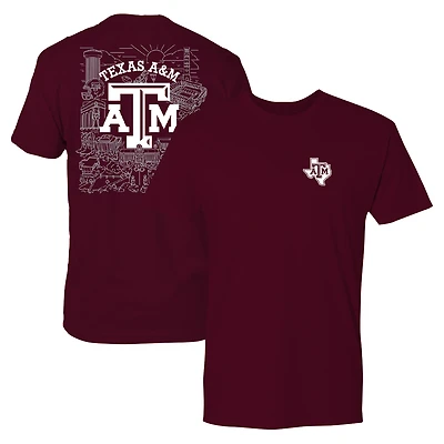 T-shirt City Line marron pour homme Texas A&M Aggies