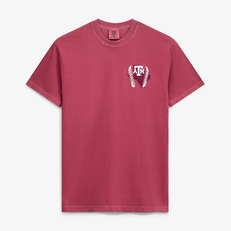 Men's  Maroon Texas A&M Aggies Drawn Mascot Baseball T-Shirt