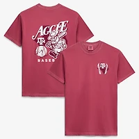Men's  Maroon Texas A&M Aggies Drawn Mascot Baseball T-Shirt