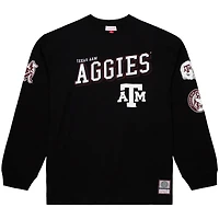 T-shirt à manches longues noir Mitchell & Ness pour homme, édition camp d'entraînement des Texas A&M Aggies