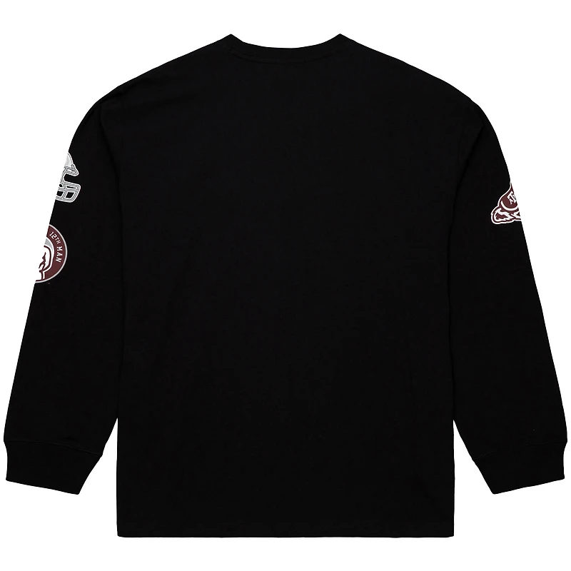 T-shirt à manches longues noir Mitchell & Ness pour homme, édition camp d'entraînement des Texas A&M Aggies