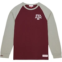 Men's Mitchell & Ness Maroon Texas A&M Aggies Legendary Slub Raglan Long Sleeve T-Shirt