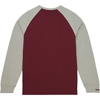 T-shirt à manches longues raglan flammé légendaire Mitchell & Ness Maroon Texas A&M Aggies pour hommes