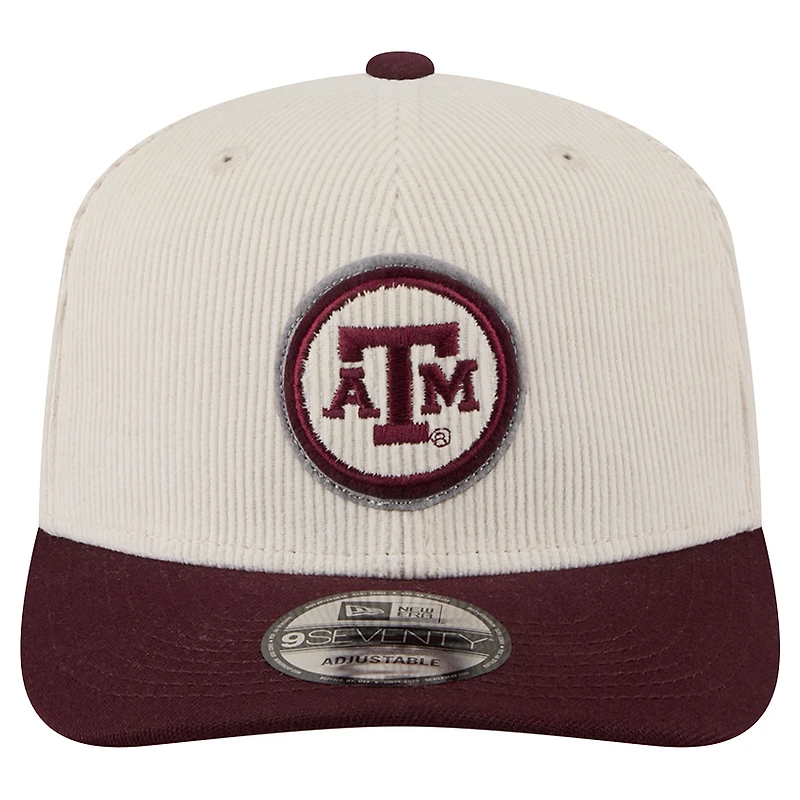 Men's New Era Cream/Maroon Texas A&M Aggies Loyal Corduroy 9SEVENTY Adjustable Hat