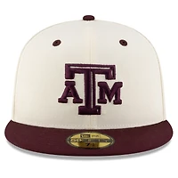 Casquette ajustée 59FIFTY On-Field des Texas A&M Aggies de New Era pour homme, crème/marron