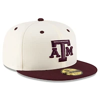 Casquette ajustée 59FIFTY On-Field des Texas A&M Aggies de New Era pour homme, crème/marron