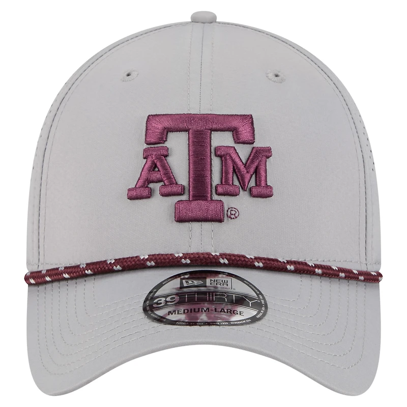 Casquette New Era 39THIRTY Flex grise Texas A&M Aggies pour homme