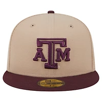 Casquette ajustée bicolore 59FIFTY kaki Texas A&M Aggies de New Era pour homme