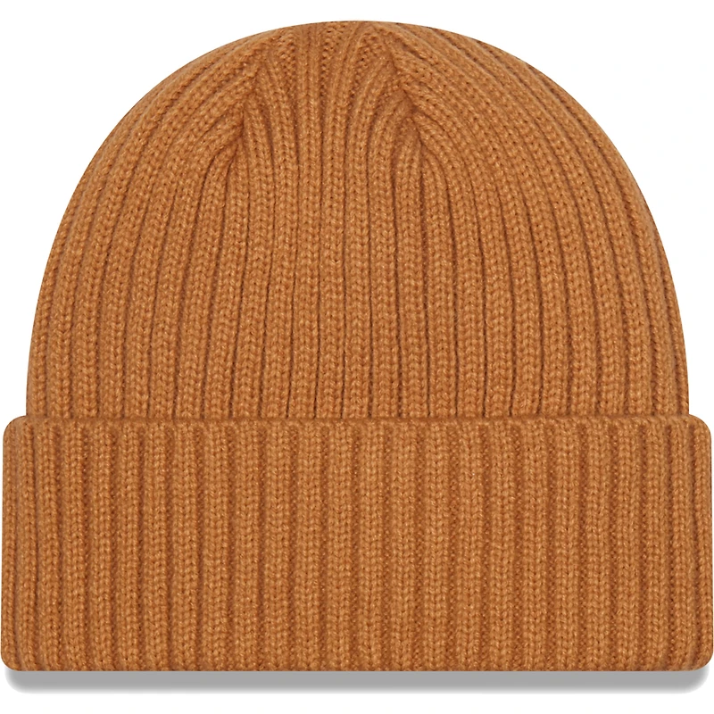 Bonnet en tricot à revers classique Texas A&M Aggies Core New Era pour homme, marron clair