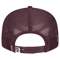 Casquette de camionneur à visière plate New Era 9FIFTY Texas A&M Aggies marron pour homme