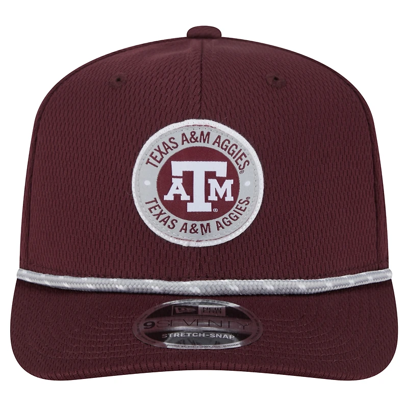 Casquette extensible à boutons-pression COOLERA 9SEVENTY Texas A&M Aggies de New Era pour homme, marron