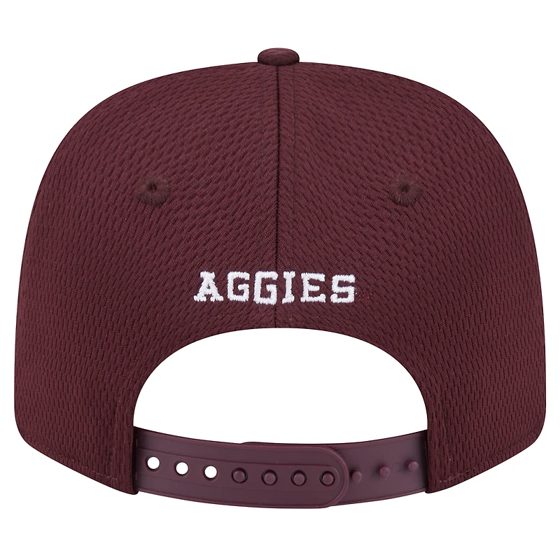Casquette extensible à boutons-pression COOLERA 9SEVENTY Texas A&M Aggies de New Era pour homme, marron