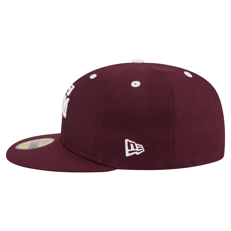Casquette de baseball ajustée New Era bleu marine/rouge Texas A&M Aggies pour homme