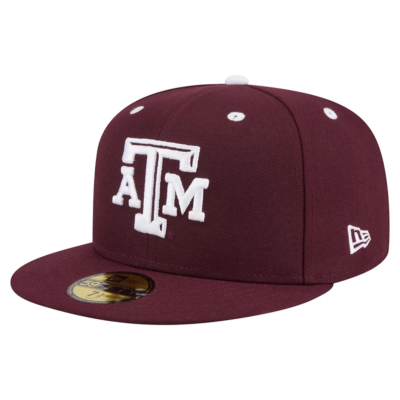 Men's New Era Navy/Red Texas A&M Aggies On-Field Baseball Fitted Hat