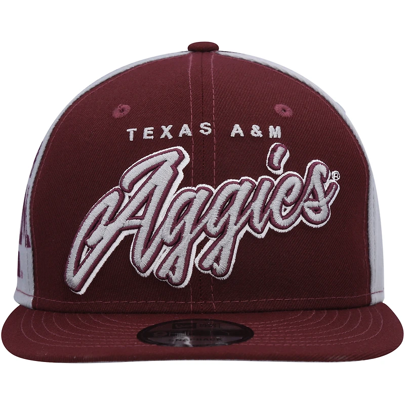 Casquette New Era Texas A&M Aggies Outright 9FIFTY Snapback bordeaux pour homme