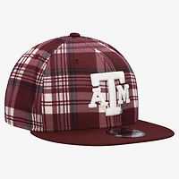 Men's New Era Maroon Texas A&M Aggies Plaid 9FIFTY Snapback Hat