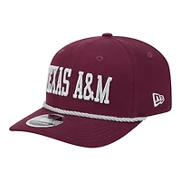 Casquette New Era bordeaux Texas A&M Aggies Wordmark Rope 9SEVENTY pour homme