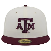 Men's New Era Texas A&M Aggies Chrome White Vintage 59FIFTY Fitted Hat