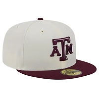 Men's New Era Texas A&M Aggies Chrome White Vintage 59FIFTY Fitted Hat